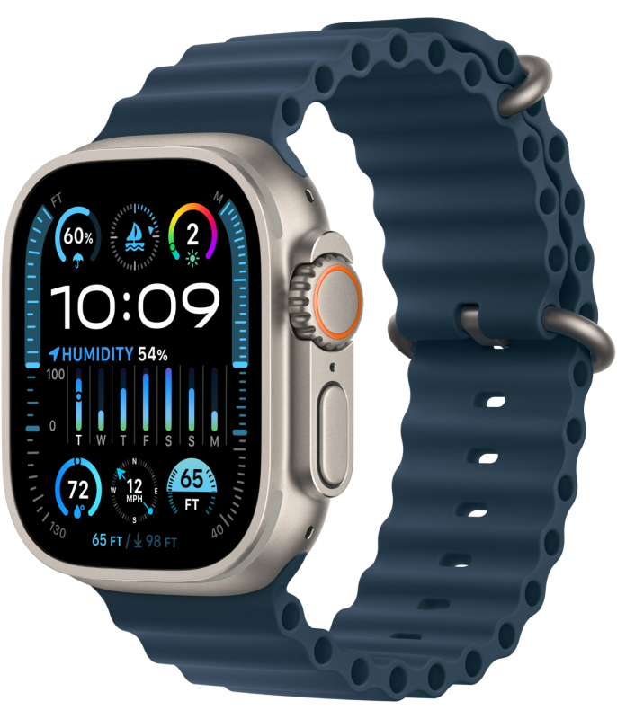 Apple Watch Ultra 2 GPS + Cellular, 49 мм, копус из титана, ремешок Ocean цвет Синий