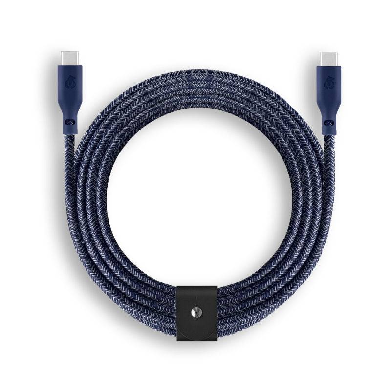 Зарядный кабель uBear Trend, USB-C|USB-С,140Вт, 2,4м, синий