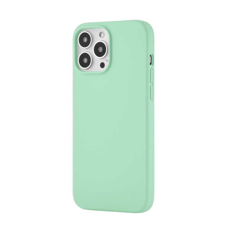 Touch Case (Liquid silicone) for iPhone 13 Pro Max. Магнитная упаковка, зелёный