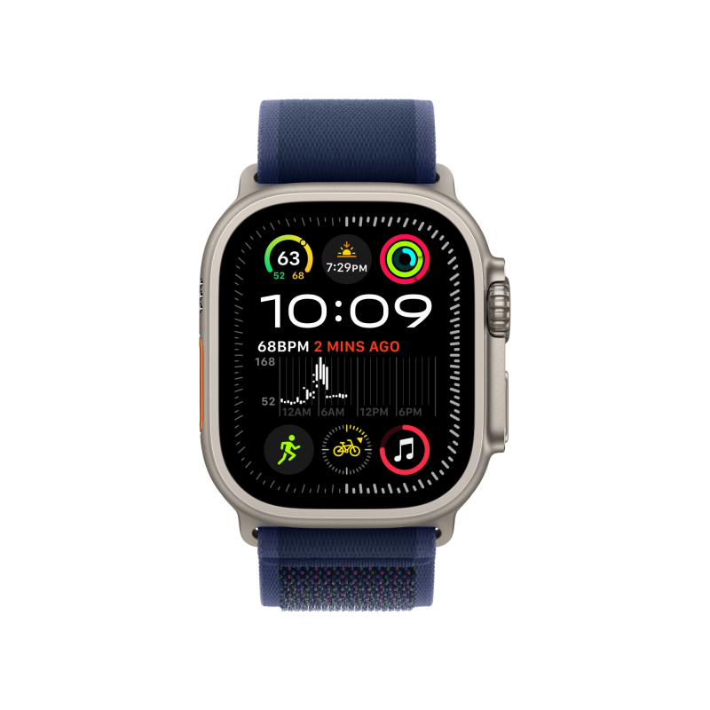 Apple Watch Ultra 2 GPS + Cellular, 49 мм, корпус из бежевого титана, ремешок Trail синего цвета, размер M/L