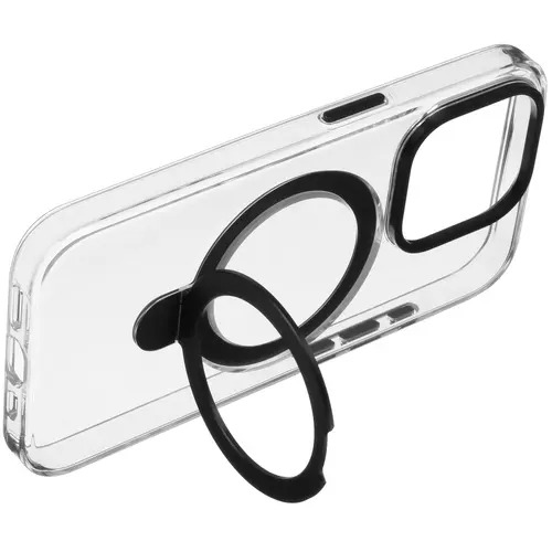 Чехол защитный "vlp" Ring Case с MagSafe подставкой для iPhone 15 Pro, черный