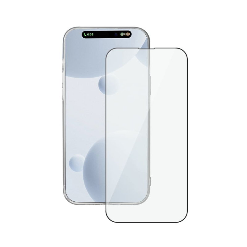 Защитное стекло 2,5D Classic Full Glue для Apple iPhone 15, 0.3 мм, черная рамка, прозрачное