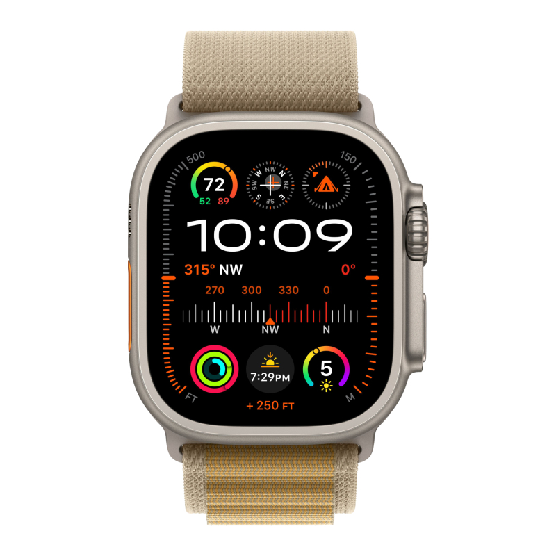 Apple Watch Ultra 2 GPS + Cellular, 49 мм, корпус из бежевого титана, ремешок Alpine цвета Загар, размер L