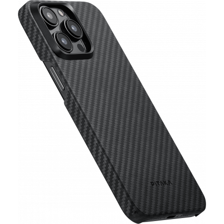 Чехол Pitaka MagEZ Case 4 для iPhone 15 Pro (6.1"), черно-серый, кевлар (арамид)