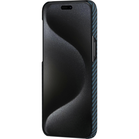Чехол Pitaka MagEZ Case 4 для iPhone 15 Pro (6.1"), черно-синий, кевлар (арамид)