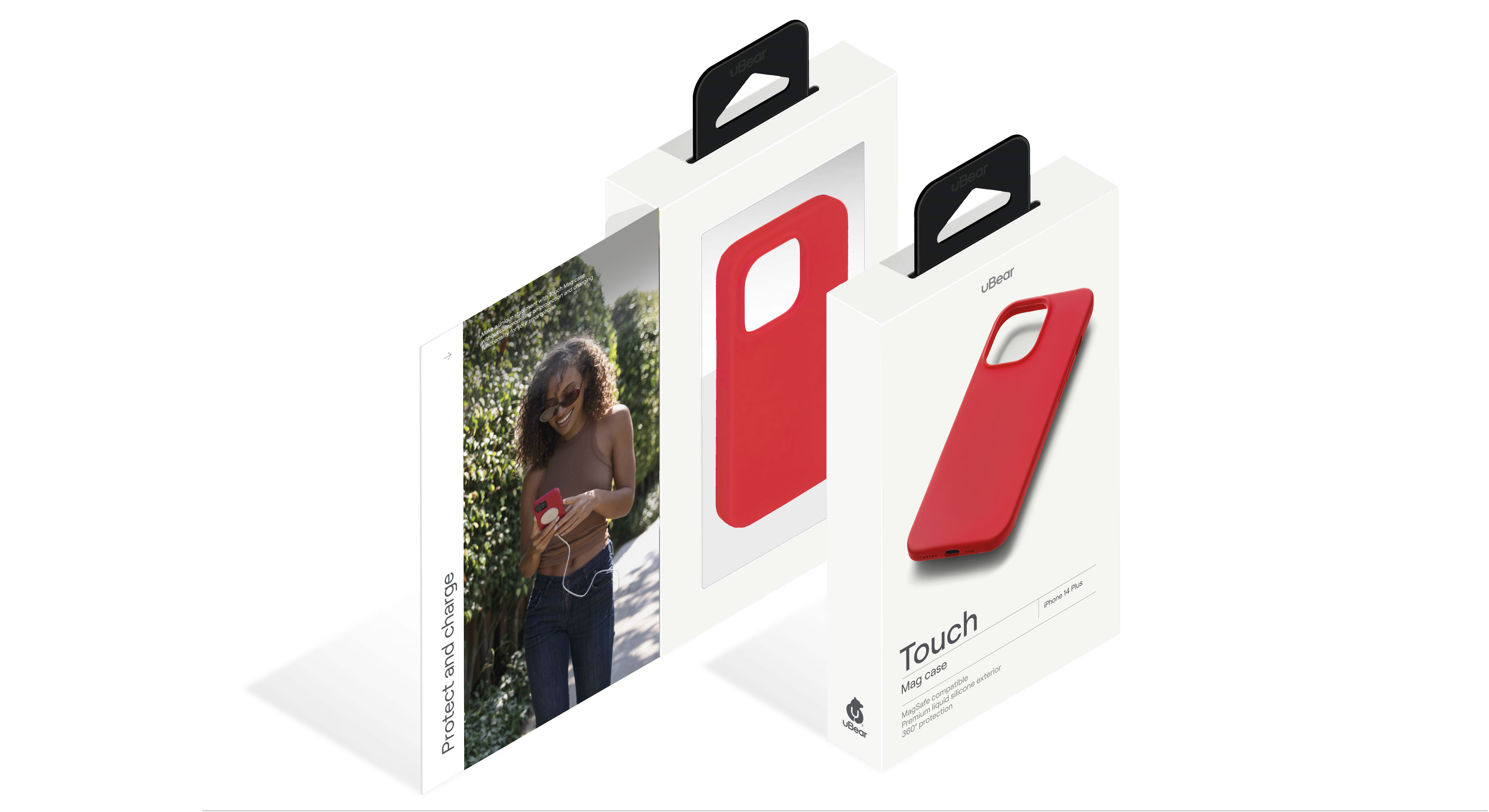 Чехол защитный uBear Touch Mag Case для  iPhone 14 Plus, MagSafe совместимый, силикон, софт-тач, красный