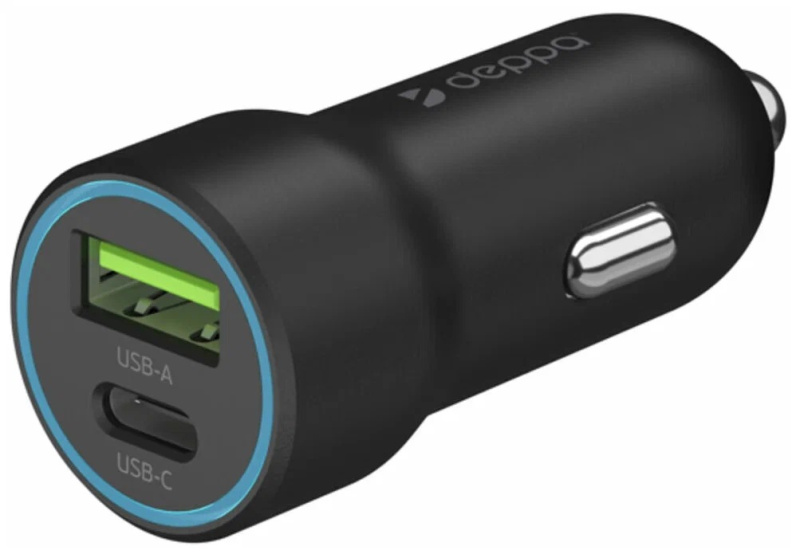 АЗУ  Deppa USB-C + USB A, PD 3.0, QC 3.0, 20W, черный