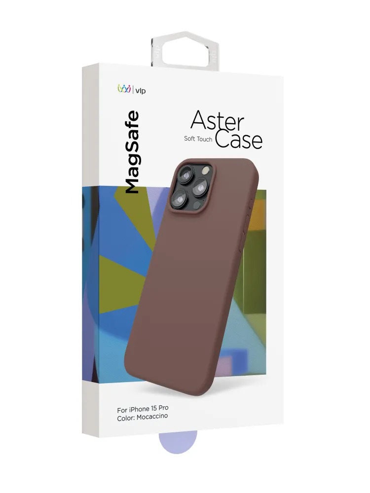 Чехол защитный "vlp" Aster Case с MagSafe для iPhone 15 Pro, моккачино
