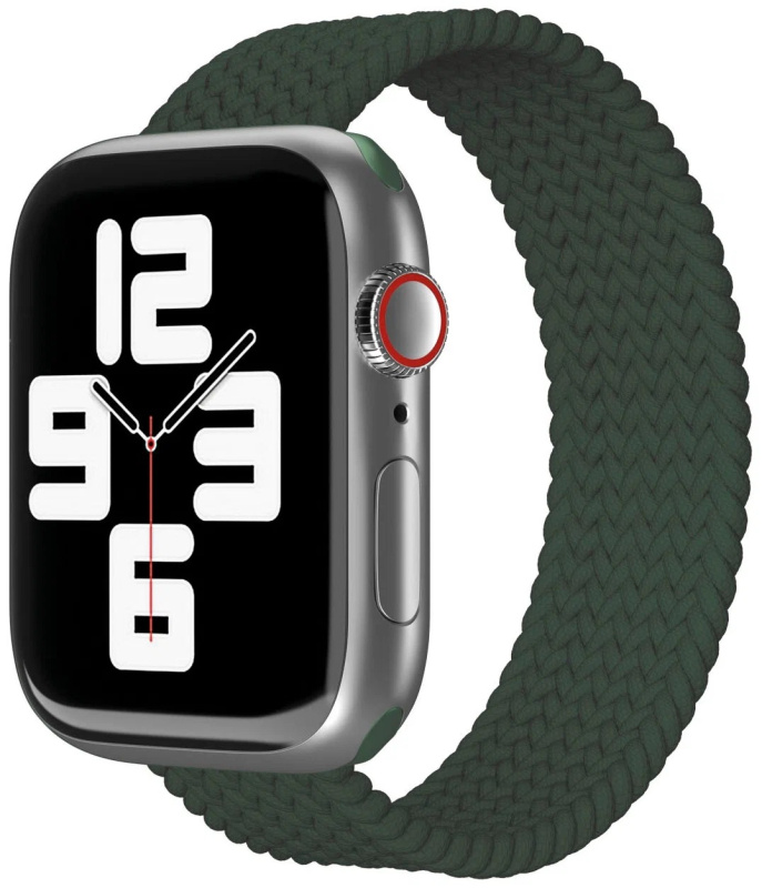 Ремешок нейлоновый плетёный "vlp" для Apple Watch 38/40/41, S/M, 2шт, тёмно-зелёный