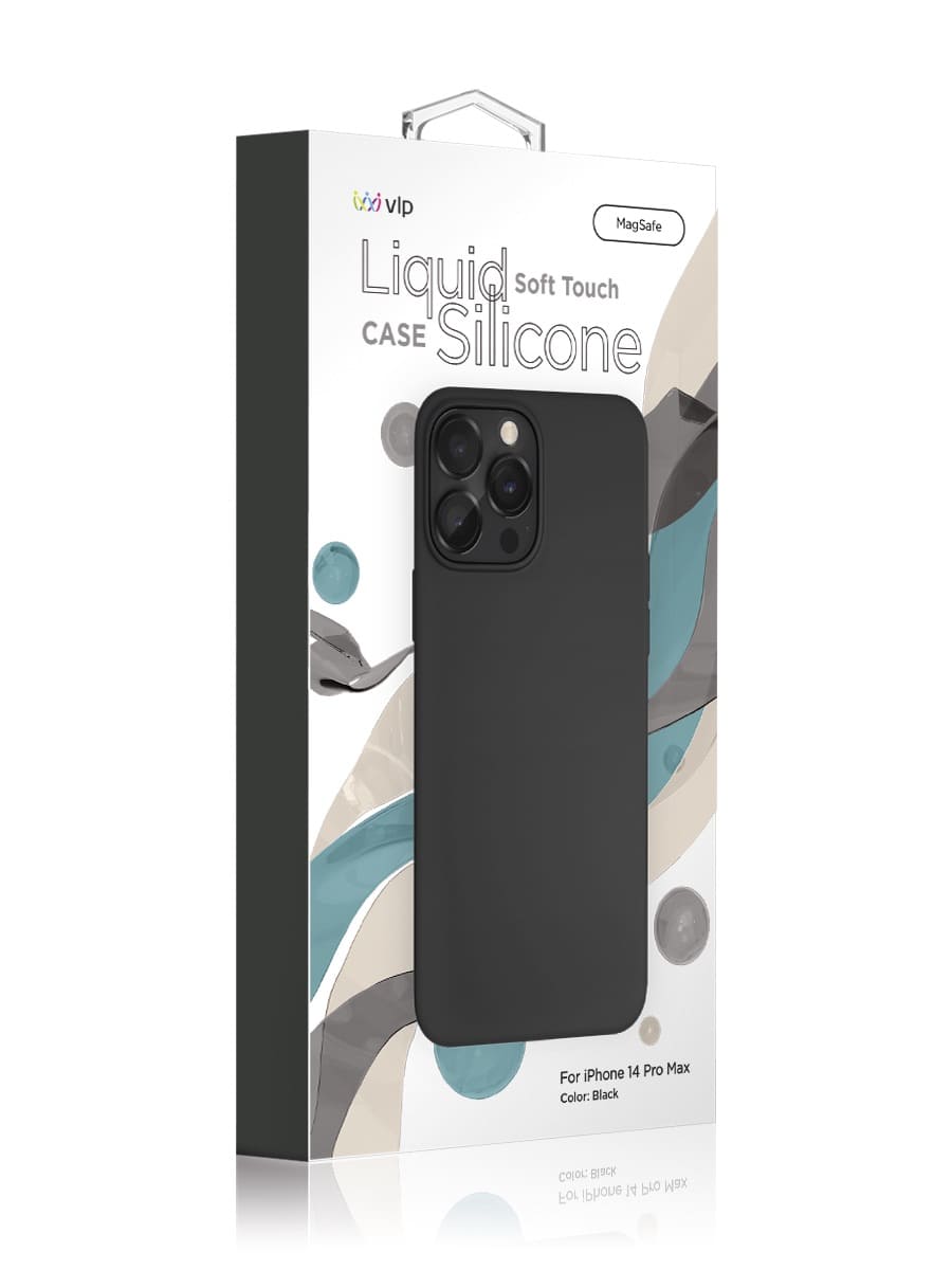 Чехол защитный "vlp" Silicone case с MagSafe для iPhone 14 ProMax, черный