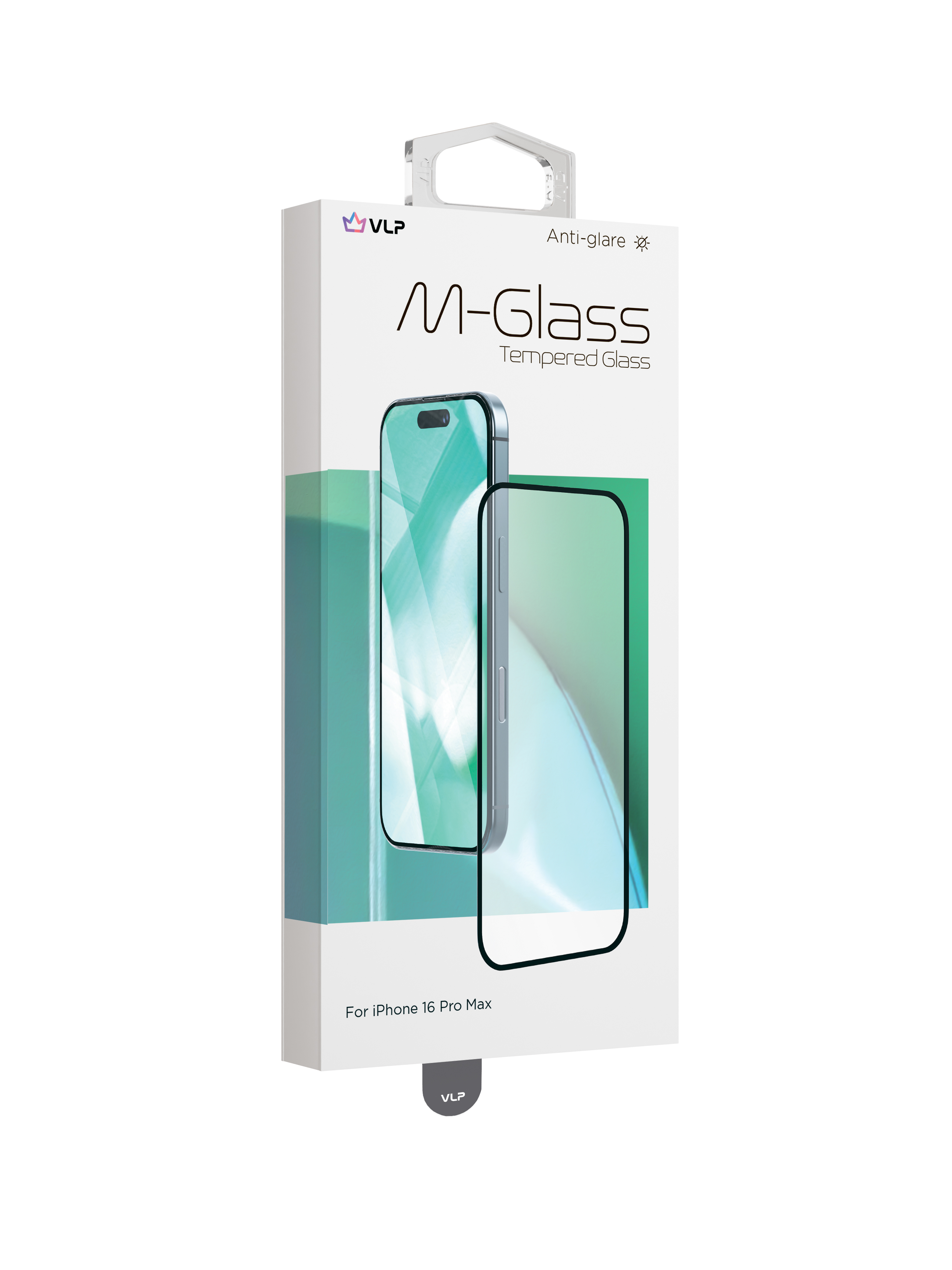 Стекло защитное 2,5D "vlp" M-Glass для iPhone 16 Pro Max с черной рамкой