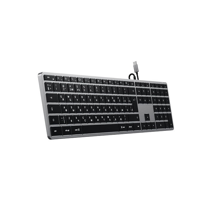 Клавиатура Satechi Slim W3 USB-C Wired Keyboard-RU Раскладка - Русская, серый космос