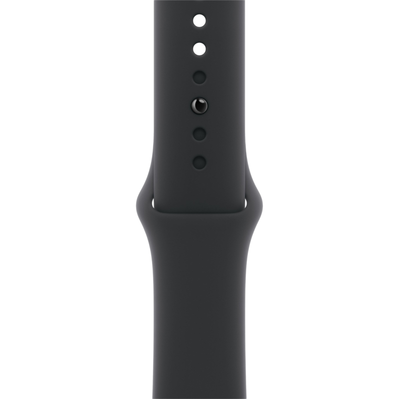 На фото изображено Apple Watch Series 11, 42 мм, корпус из алюминия цвета «Чёрный оникс», спортивный ремешок, размер M/L