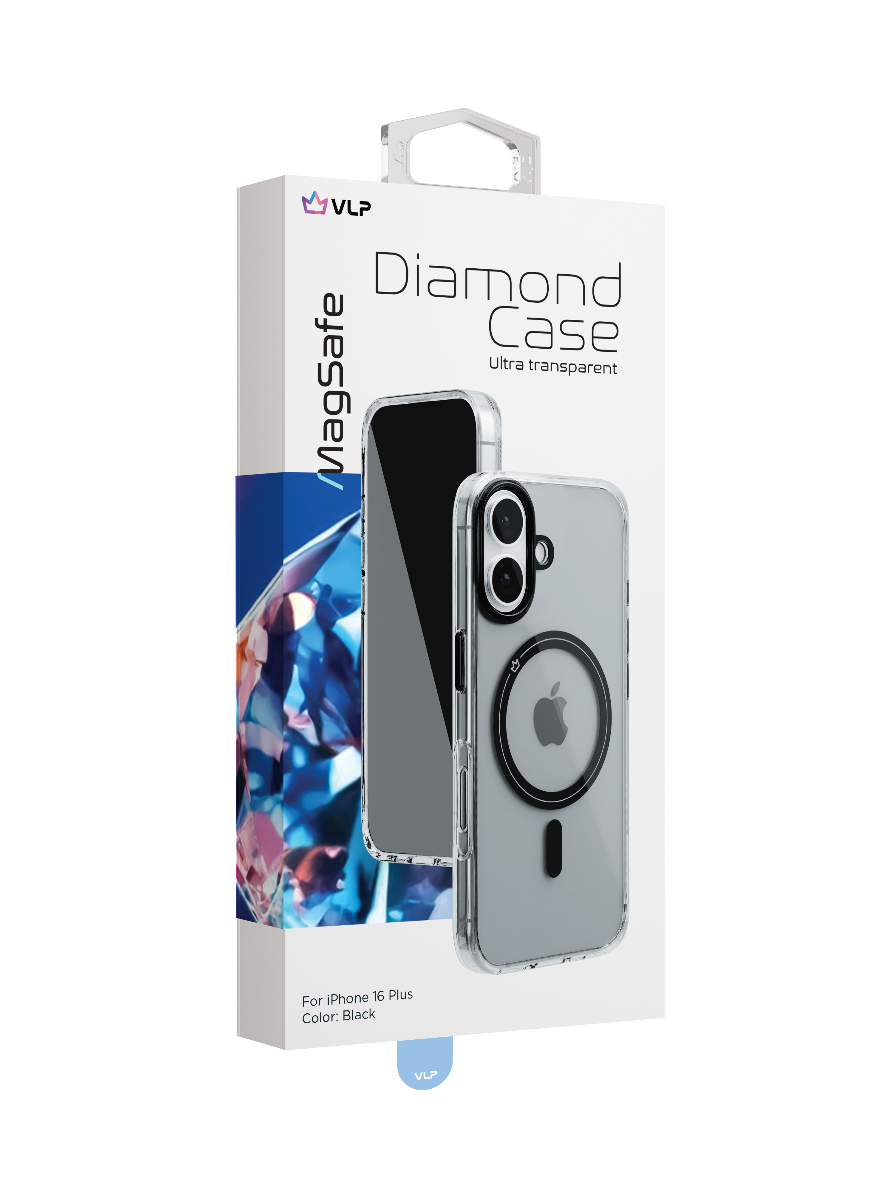 Чехол защитный "vlp" Diamond Case с MagSafe для iPhone 16 Plus, черный