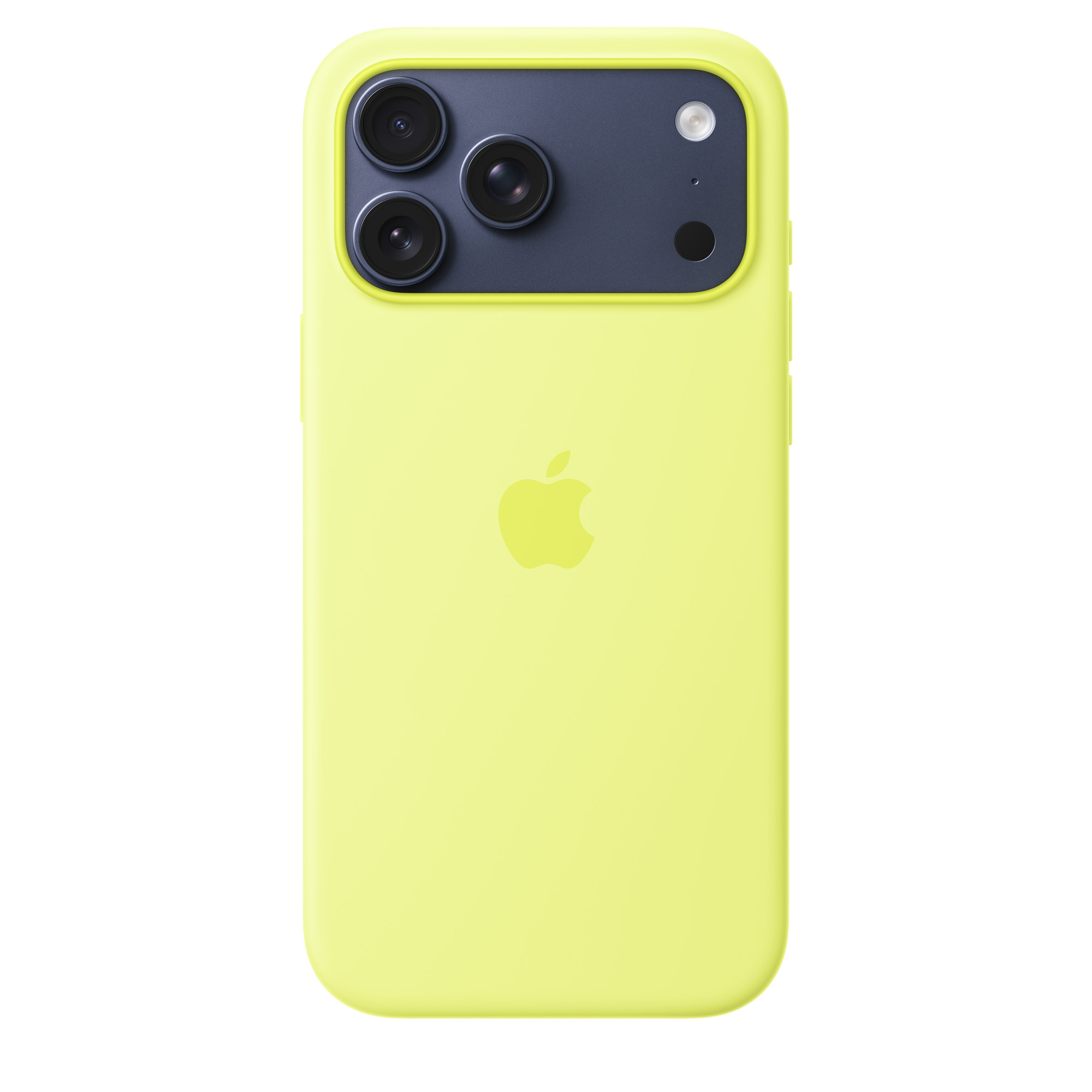 На фото изображено Чехол защитный Apple Silicone Case with MagSafe для iPhone 17 Pro Max, жёлтый