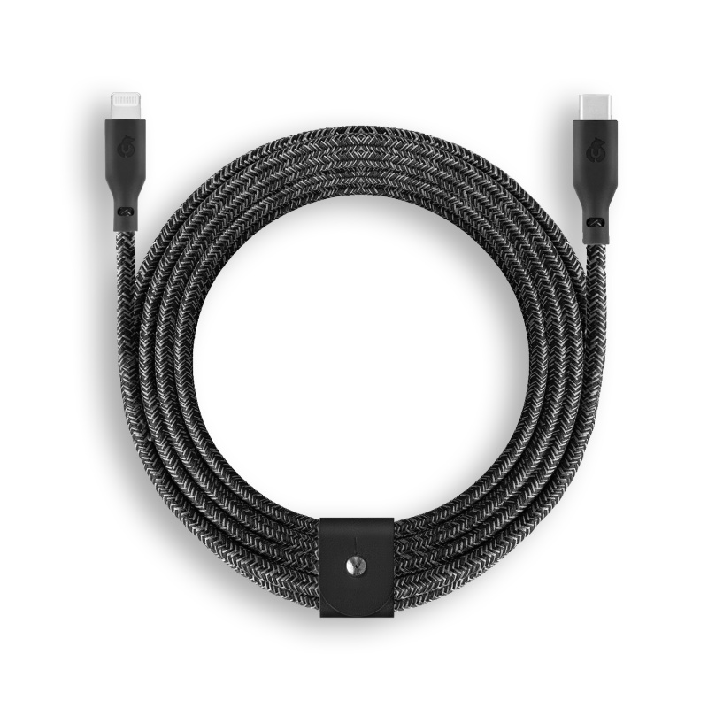Зарядный кабель uBear Trend, USB-C | Lightning, 60Вт, 2,4м, чёрный