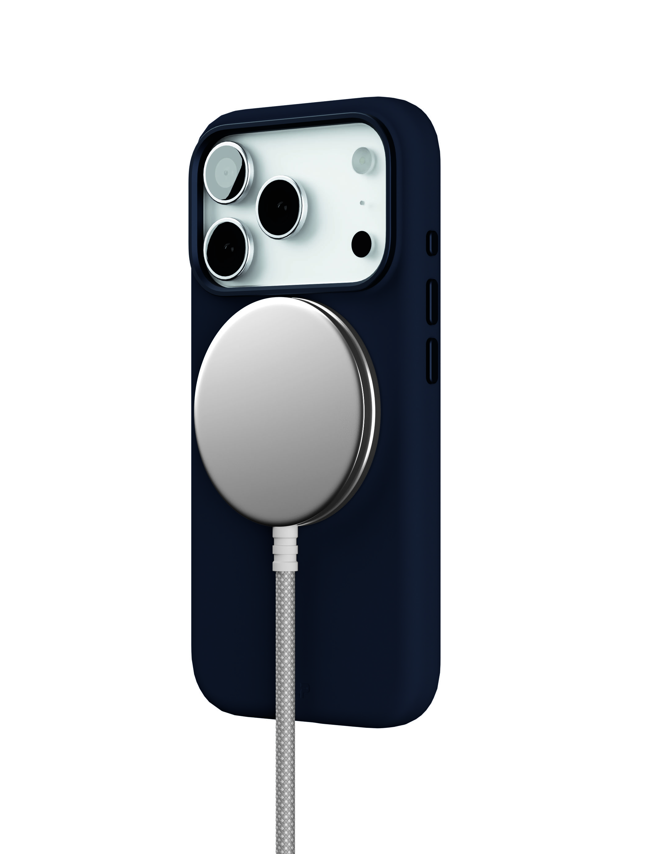 На фото изображено Чехол защитный VLP Aster Pro Case с MagSafe для iPhone 17 Pro, темно-синий