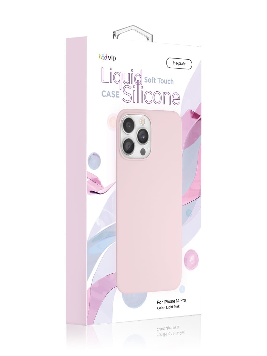 Чехол защитный "vlp" Silicone case с MagSafe для iPhone 14 Pro, светло-розовый