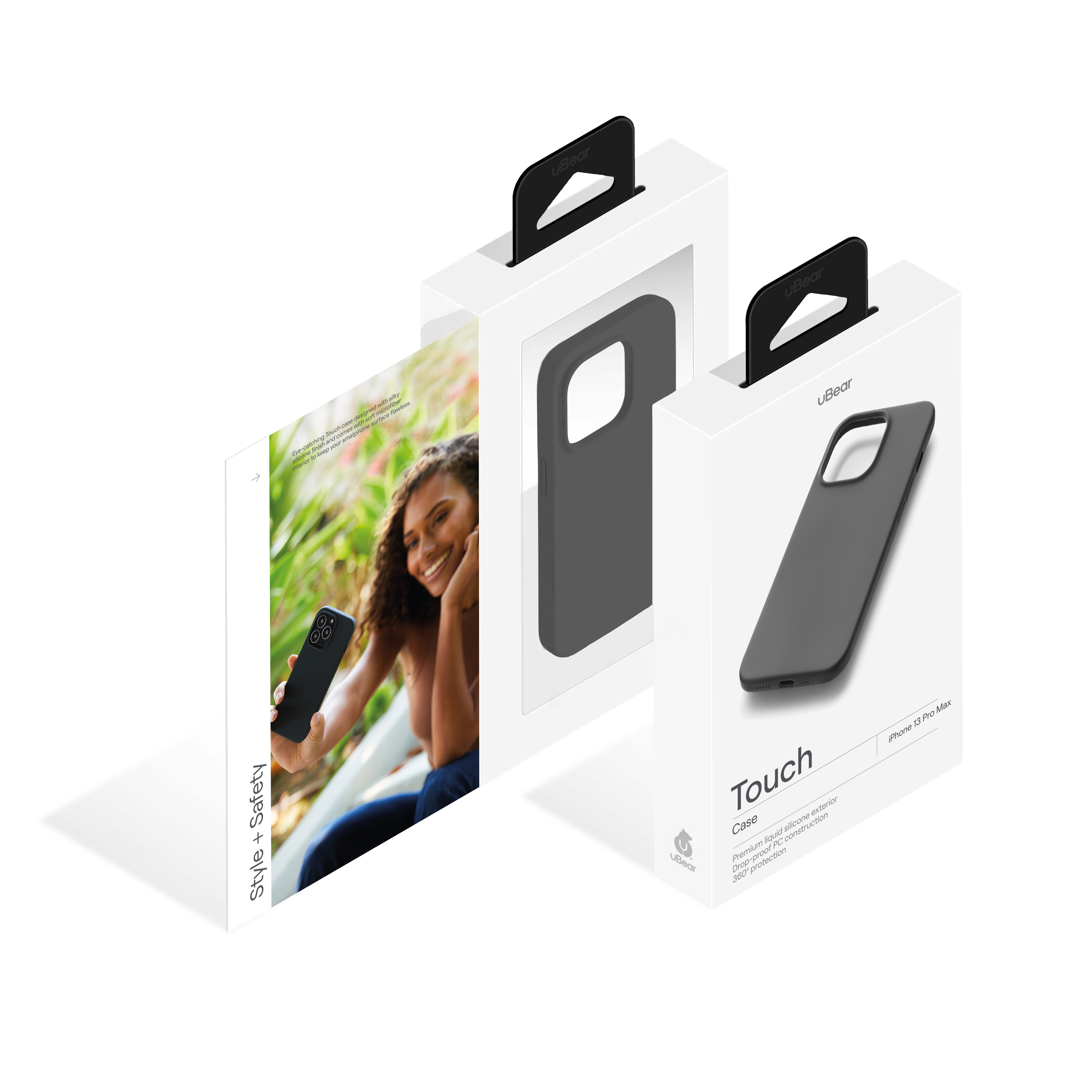 Touch Case (Liquid silicone) for iPhone 13 Pro Max. Магнитная упаковка, чёрный