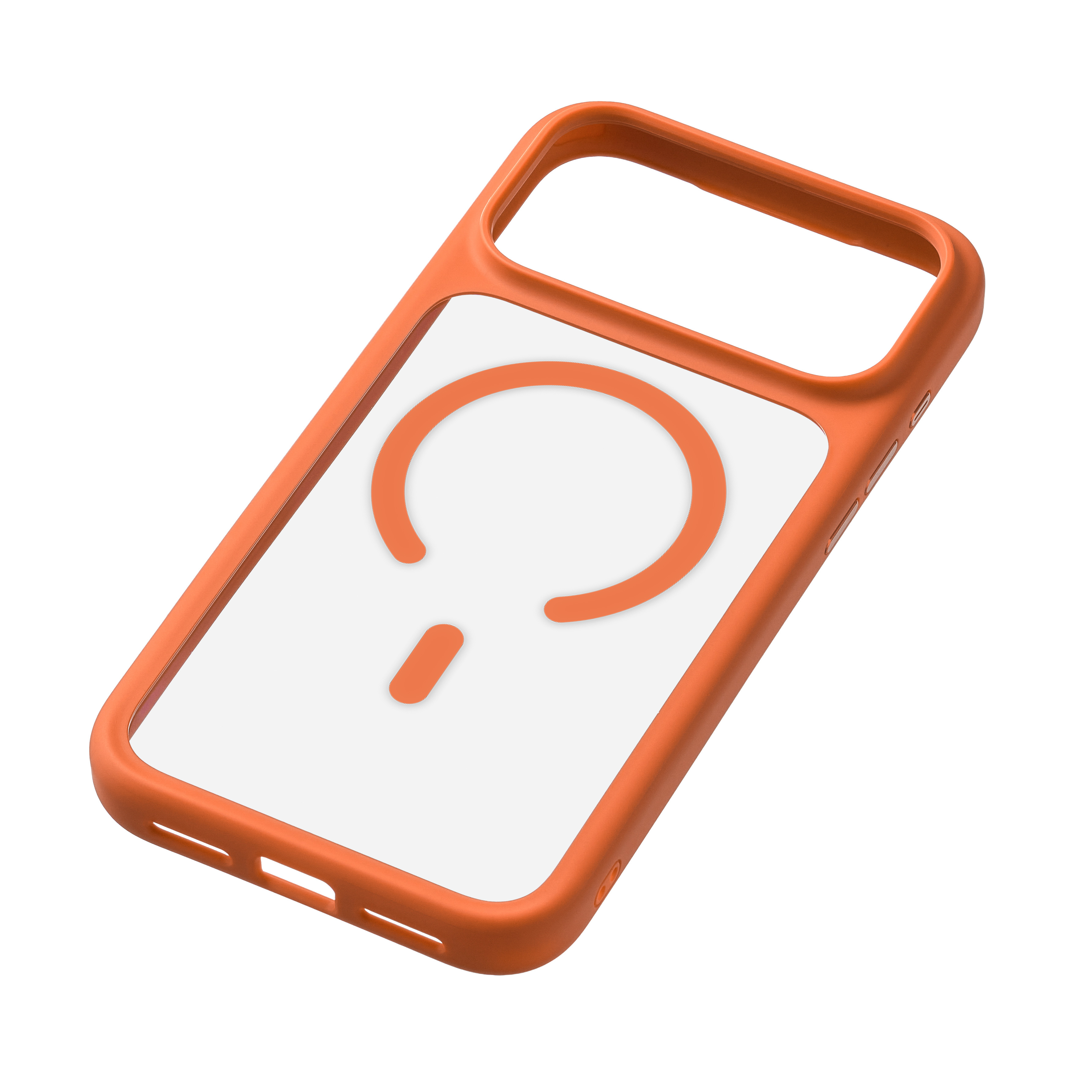 На фото изображено Чехол защитный uBear Shade Case для iPhone 17 Pro Max, MagSafe, оранжевый