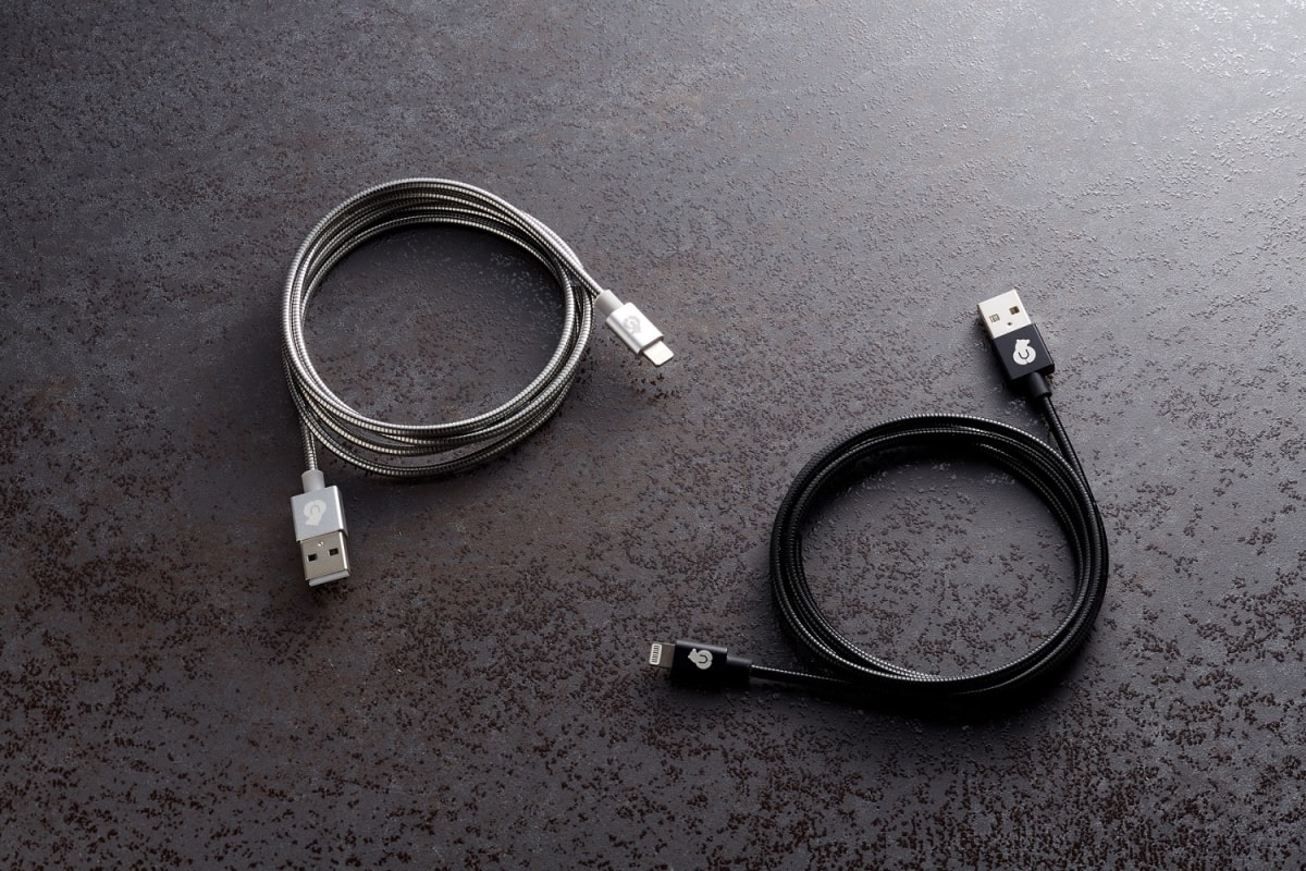 Зарядный кабель FORCE MFI Lightning USB Kevlar Cable (Metal), серебристый