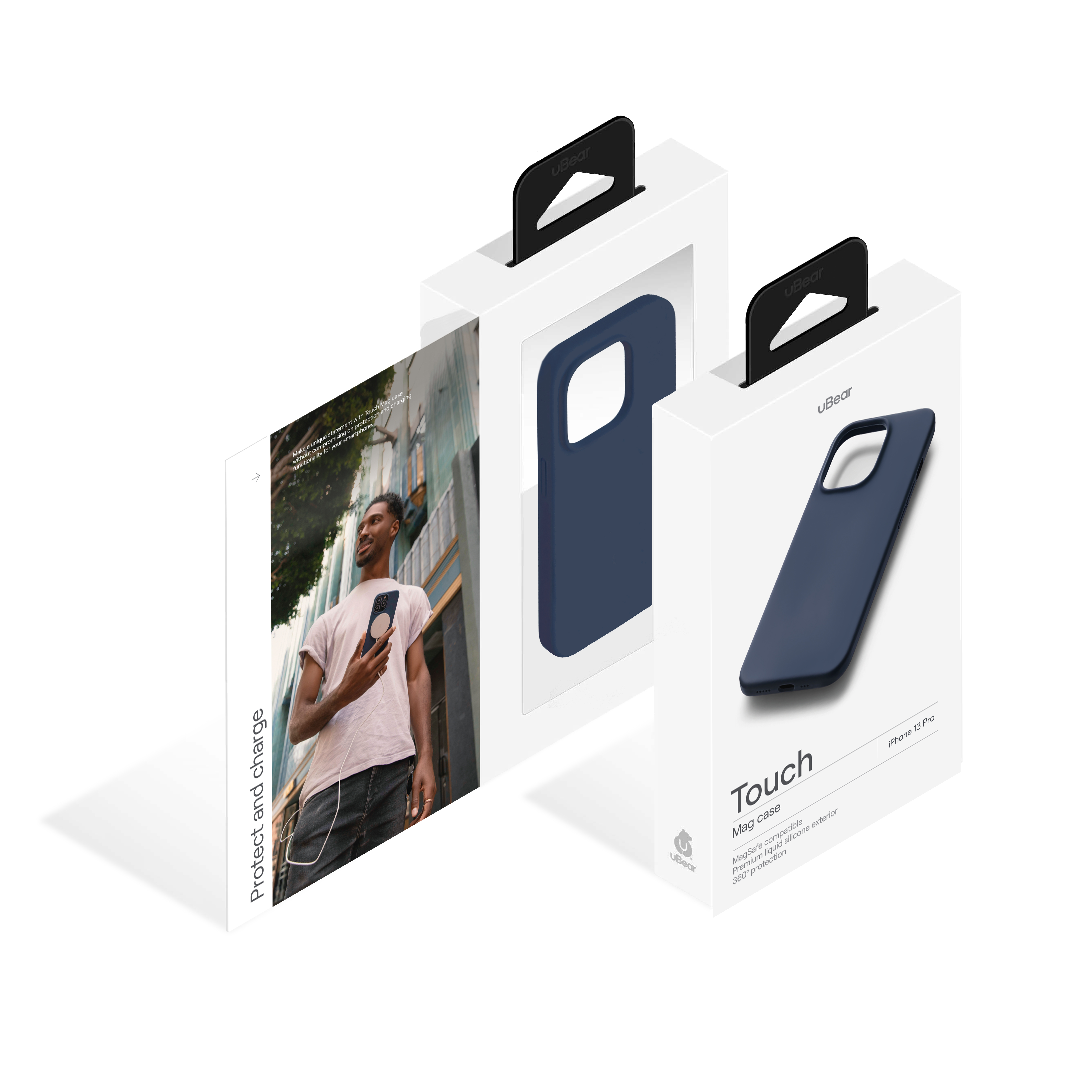 Touch Mag Сase  (Liquid silicone) for iPhone 13 Pro MagSafe Compatible. Магнитная упаковка, тёмно-синий