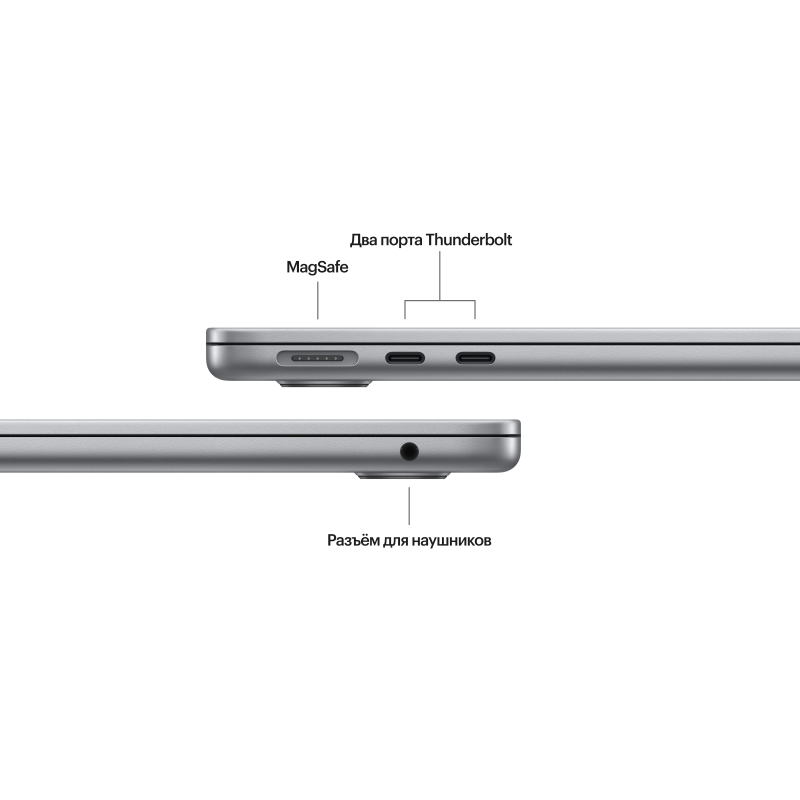 Apple MacBook Air 13" (M3, 8C / 10C, 2024) 16 ГБ, 512 ГБ SSD, Серый космос