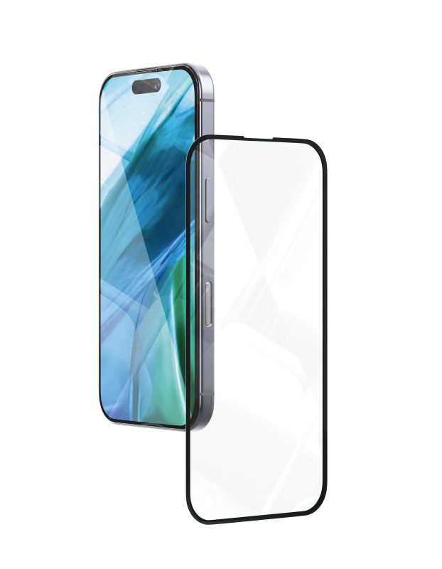 Стекло защитное 2,5D "vlp" A-Glass для iPhone 16 Pro Max с черной рамкой