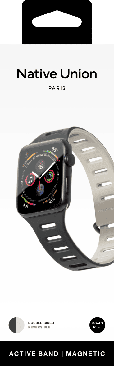 Ремешок для часов Apple Watch,Magnetic  38/40/41MM, Native Union,черн/сер