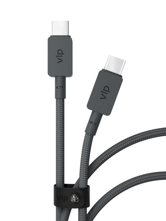 Дата-кабель VLP Nylon Cable USB C - USB C, 100W, 1.2м, черный