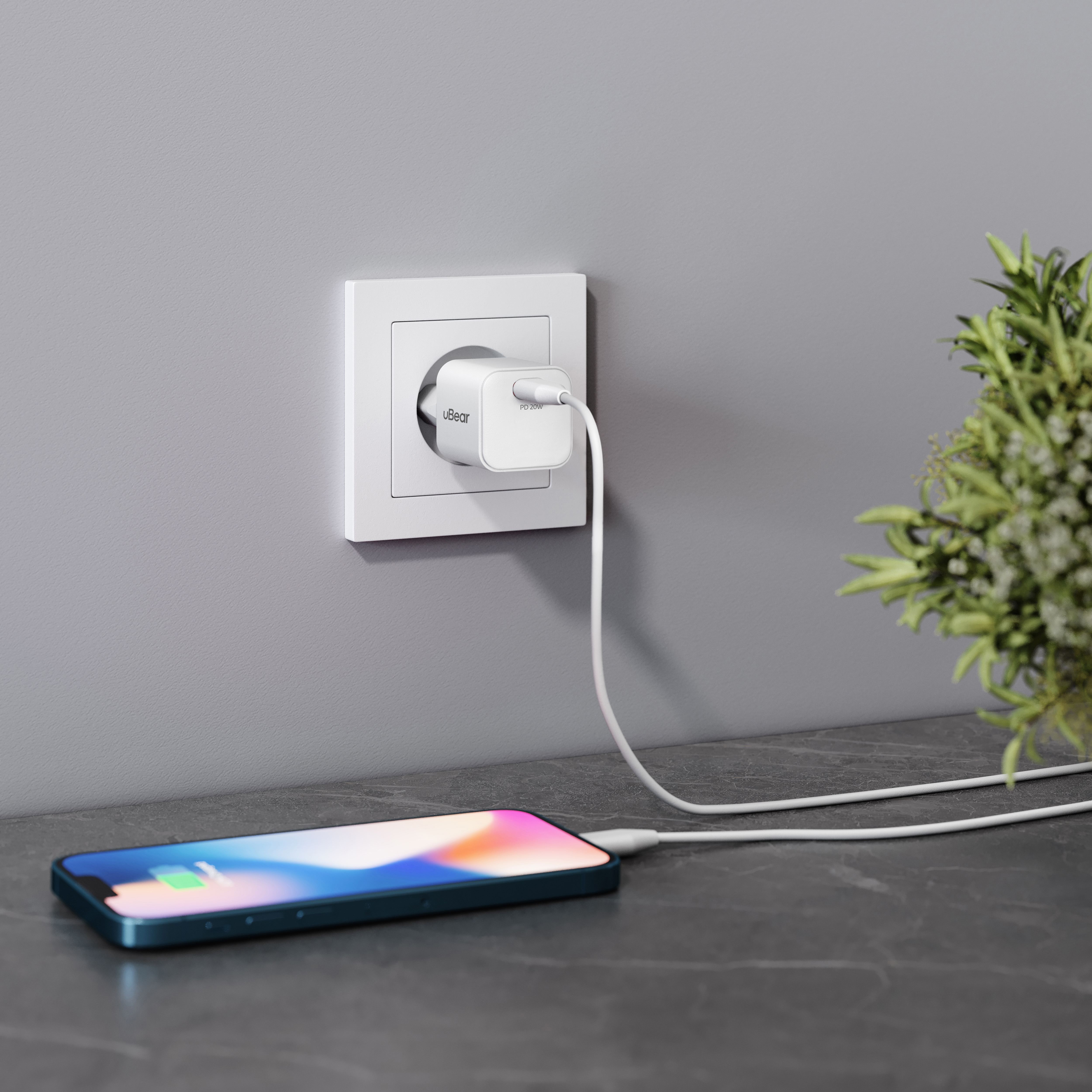 uBear Select wall charger, 20 Вт, белый