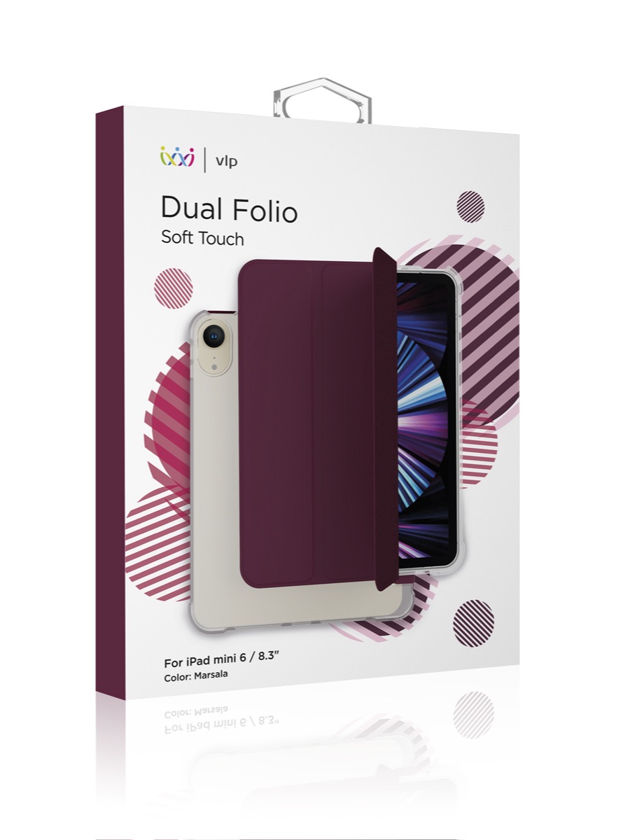 Чехол защитный "vlp" Dual Folio для iPad mini 6 2021, марсала