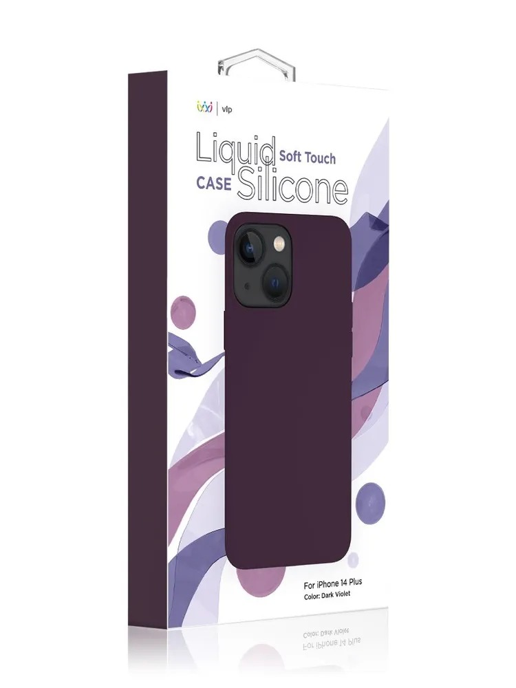 Чехол защитный "vlp" Silicone case для iPhone 14 Plus, темно-фиолетовый