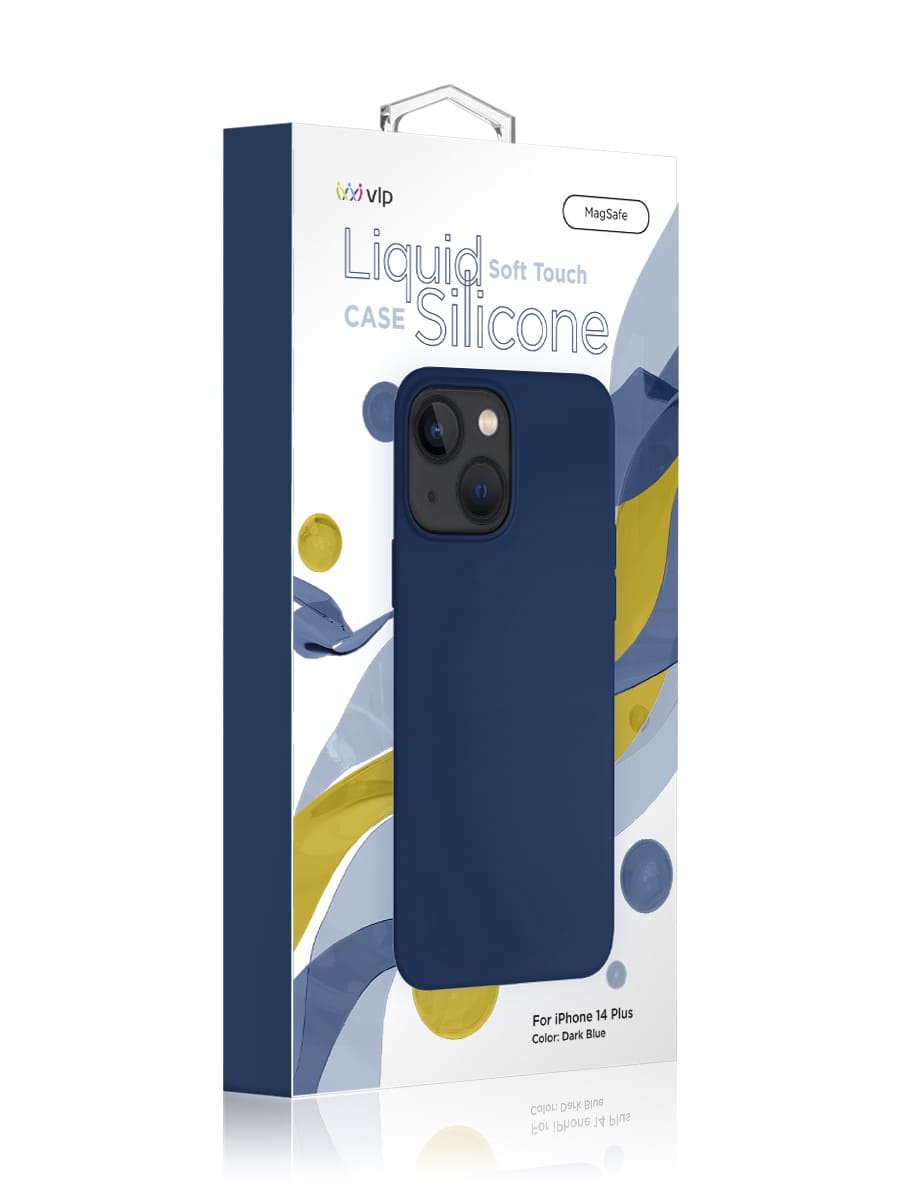 Чехол защитный "vlp" Silicone case с MagSafe для iPhone 14 Plus, темно-синий