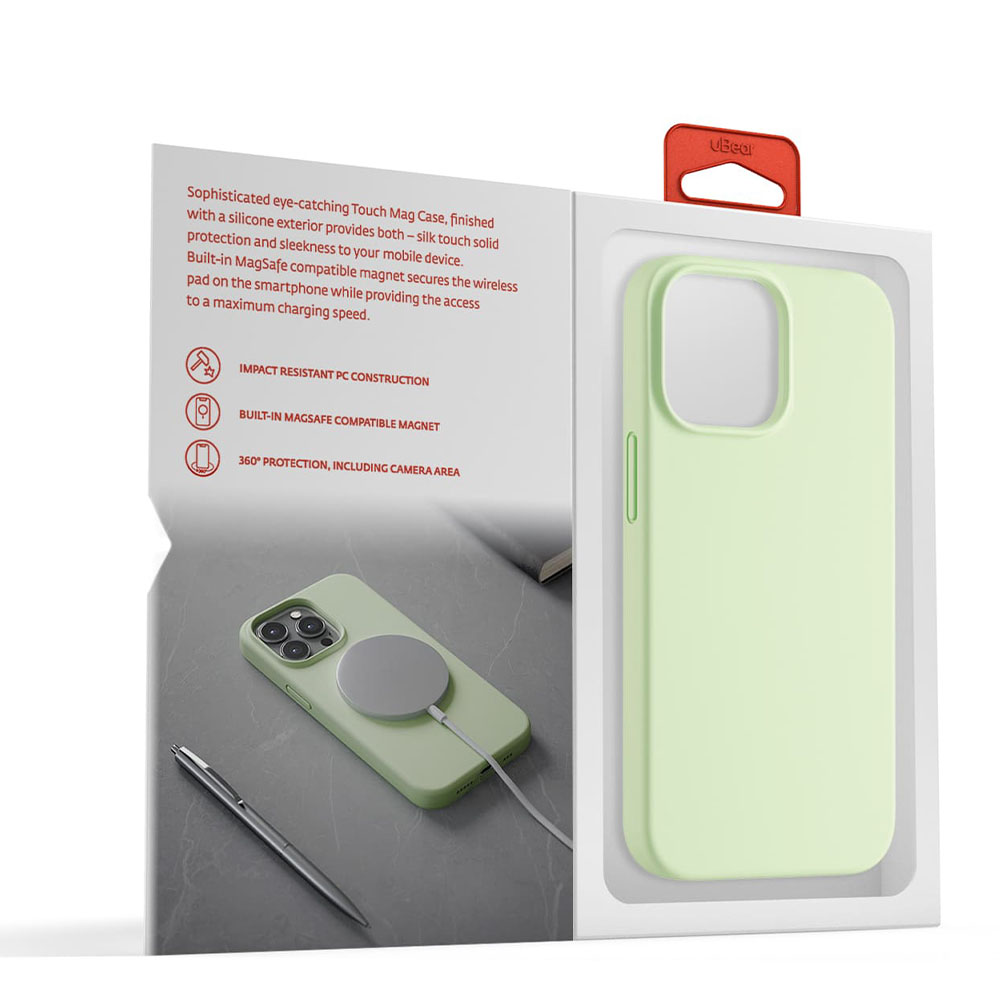 Touch Mag Сase (Liquid silicone) for iPhone 13 MagSafe Compatible. Магнитная упаковка, зелёный