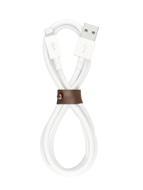 Дата-кабель "vlp" Nylon Cable USB A - Lightning MFI, 1.2м, белый