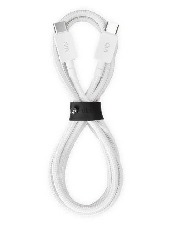 Дата-кабель "vlp" Nylon Cable USB C - USB C, 100W, 2м, белый