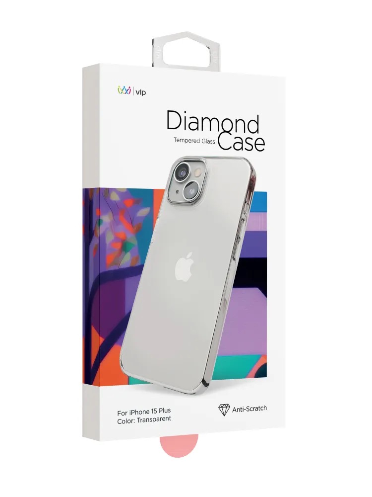 Чехол защитный "vlp" Diamond Case для iPhone 14Plus/15Plus, прозрачный
