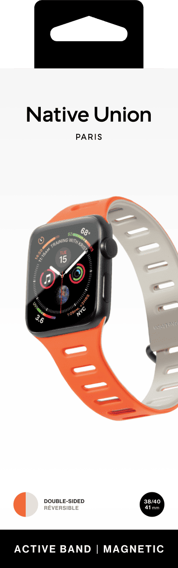 Ремешок для часов Apple Watch,Magnetic  38/40/41MM, Native Union,оранж/сер