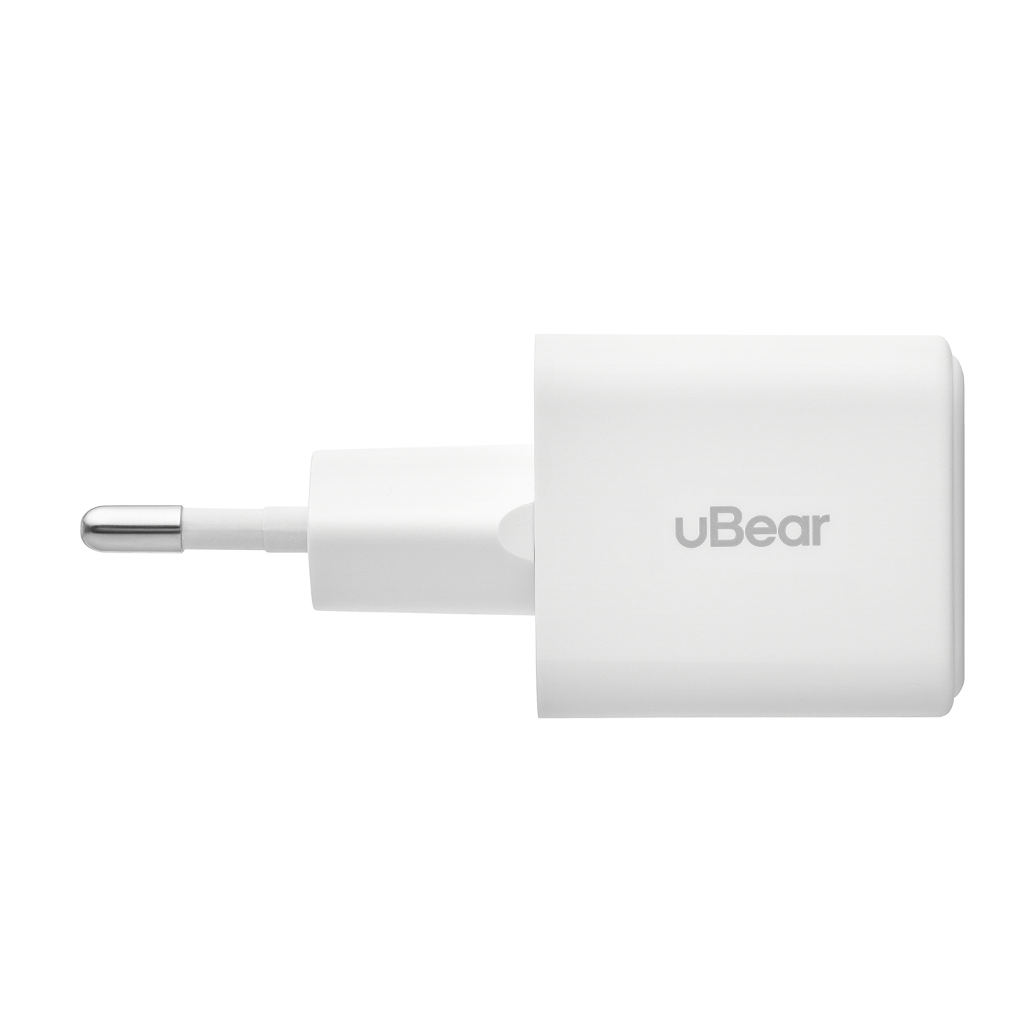 Cетевое зарядное устройство uBear Bridge USB-C, 30 Вт, GaN + Super Fast Charging, белый