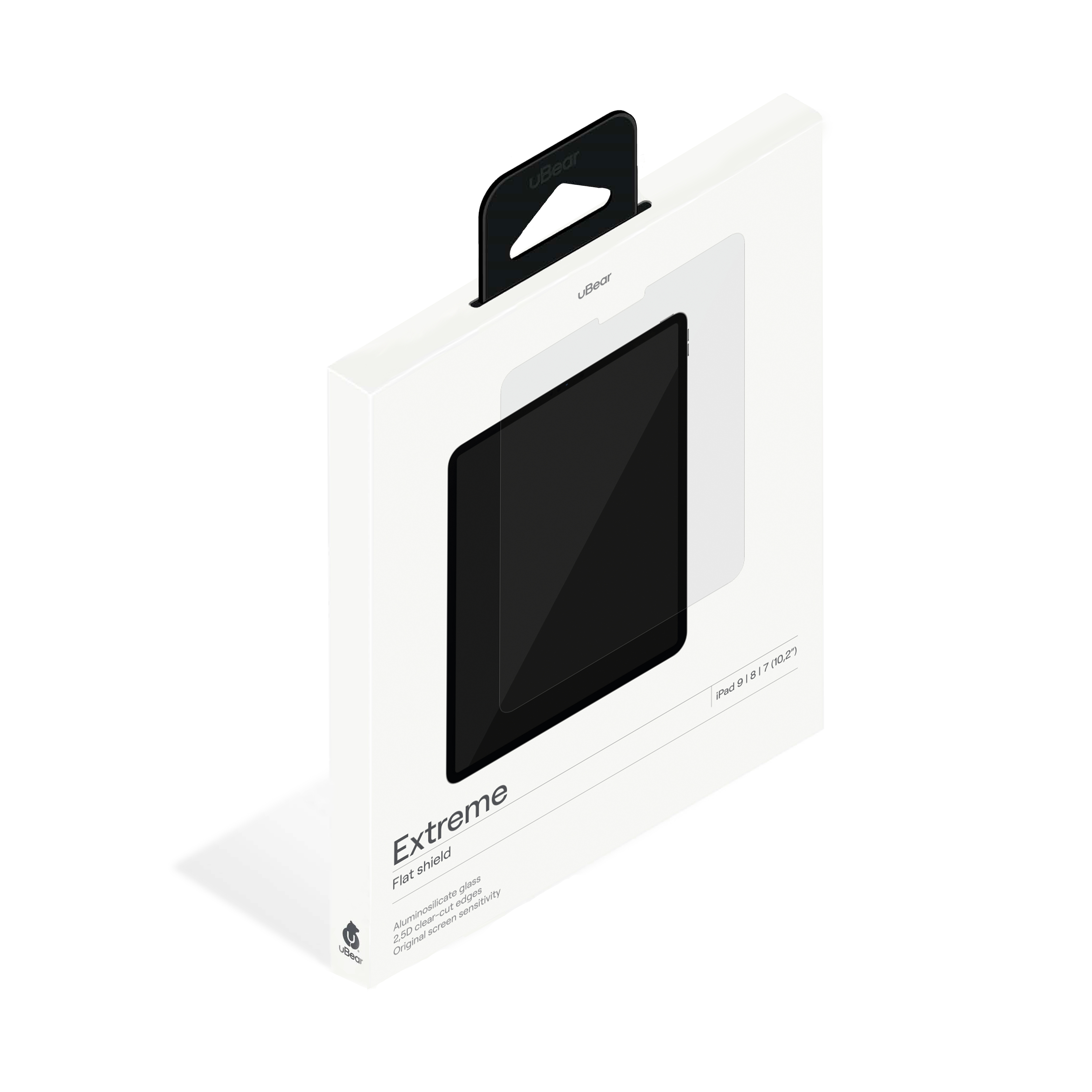 uBear Flat Shield, стекло защитное на iPad 10.2, 2.5D, 0.33 mm, прозрачный