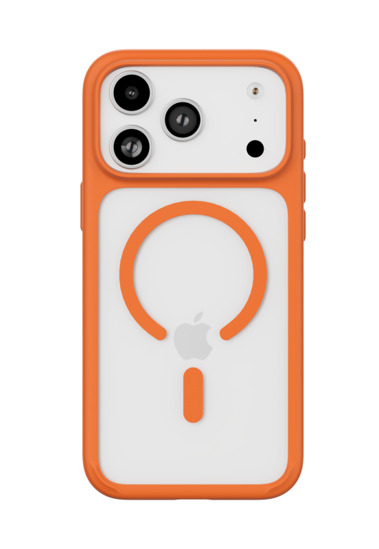 На фото изображено Чехол защитный uBear Shade Case для iPhone 17 Pro Max, MagSafe, оранжевый