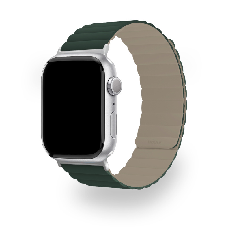 Ремешок uBear Mode для Apple Watch M/L (42, 44, 45, 49 мм), силиконовый, зелёный/серый