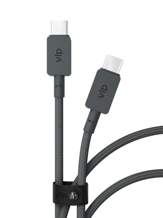 Дата-кабель "vlp" Nylon Cable USB C - USB C, 100W, 2м, черный