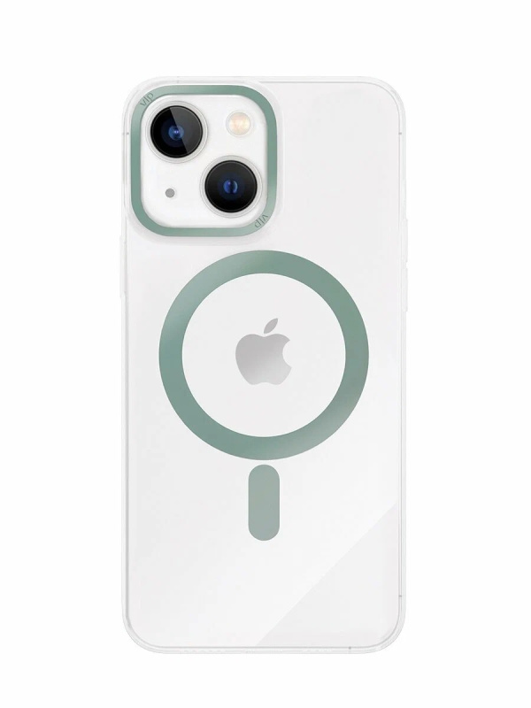 Чехол защитный &quot;vlp&quot; Line case с MagSafe для iPhone 14, зеленый