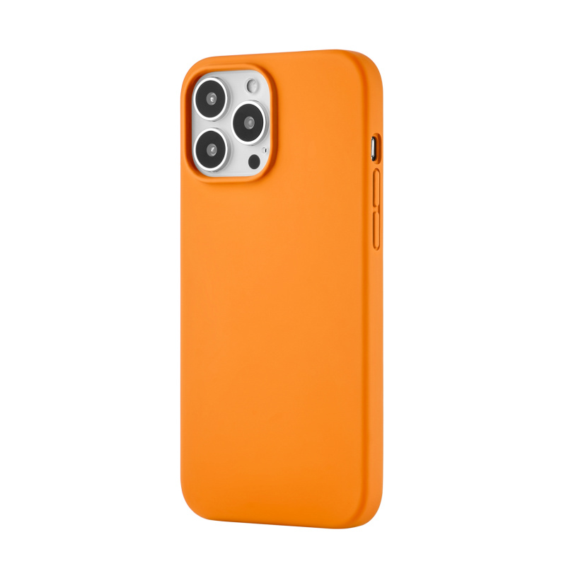 Touch Case (Liquid silicone) for iPhone 13 Pro Max. Магнитная упаковка, оранжевый