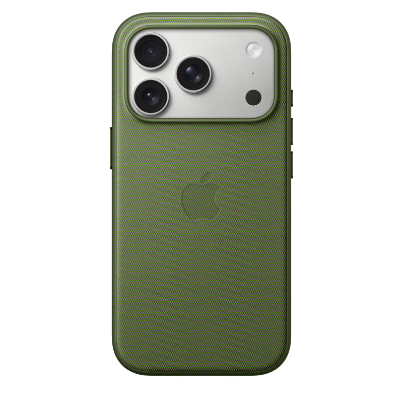На фото изображено Чехол защитный Apple TechWoven Case with MagSafe для iPhone 17 Pro, зелёный