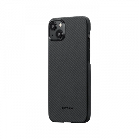 Чехол Pitaka MagEZ Case 4 для iPhone 15 (6.1"), кевлар (арамид), узкое плетение, черно-серый 