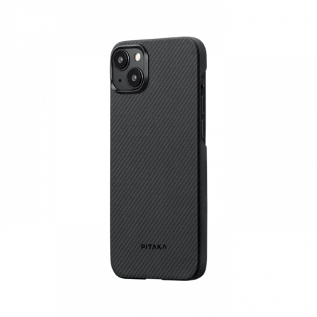 Чехол Pitaka MagEZ Case 4 для iPhone 15 Plus (6.7"), черно-серый узкое плетение, кевлар (арамид)