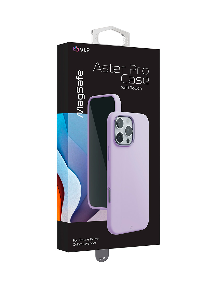 Чехол защитный "vlp" Aster Pro Case с MagSafe для iPhone 16 Pro, лавандовый